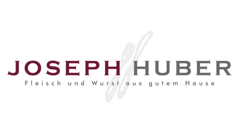 <think> Got it, let's create the alt text. The image is the logo for Joseph Huber with a fork and knife icon. Need to descri…
